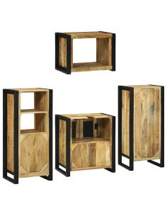 Set di mobili per il bagno 4 pcs Legno di mango massello