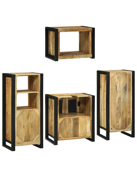 Set di mobili per il bagno 4 pcs Legno di mango massello