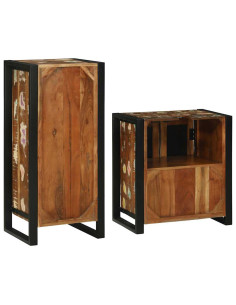 Set di mobili per il bagno 2 pcs Legno massello riciclato