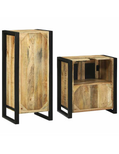 Set di mobili per il bagno 2 pcs Legno di mango massello