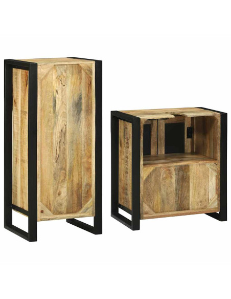 Set di mobili per il bagno 2 pcs Legno di mango massello
