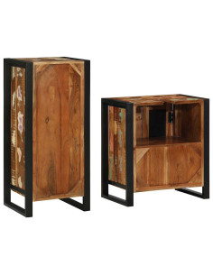 Set di mobili per il bagno con porta legno massello di riciclo