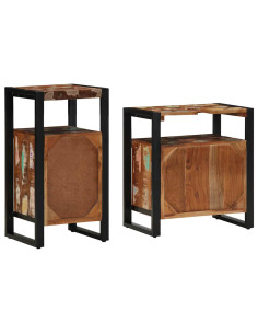 Set di mobili per il bagno 2 pcs legno massello di riciclo