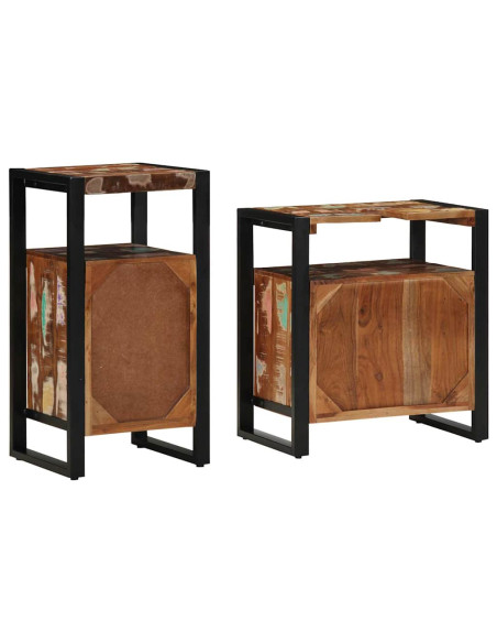 Set di mobili per il bagno 2 pcs legno massello di riciclo