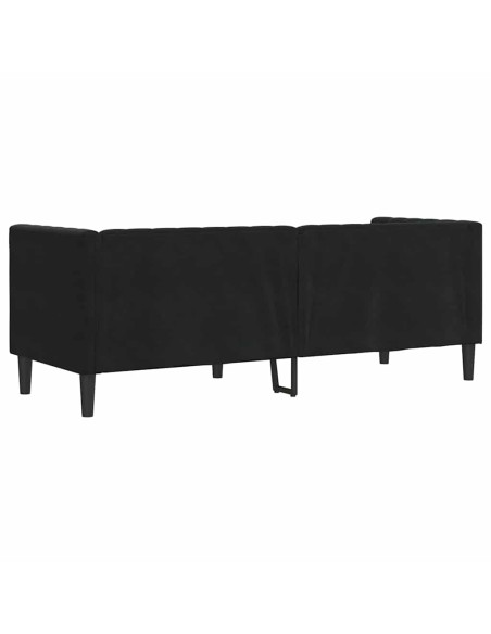 Divano Chesterfield Argille Nero 194 x 74.5 x 70.5 cm Velluto