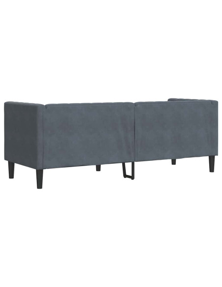 Divano Chesterfield Grigio scuro 194 x 74.5 x 70.5 cm Velluto