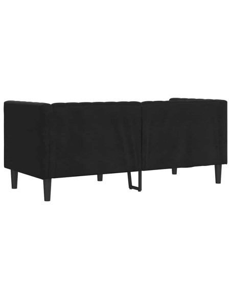 Divano Chesterfield Argille Nero 174 x 74.5 x 70.5 cm Velluto
