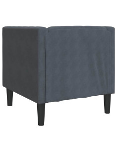 Poltrona Chesterfield Grigio scuro 71 x 74.5 x 70.5 cm Velluto