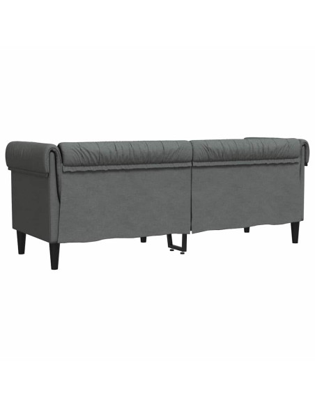 Divano Chesterfield Grigio scuro 201.5 x 74.5 x 74.5 cm Tessuto