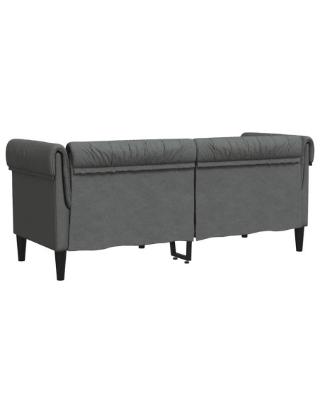 Divano Chesterfield Grigio scuro 182.5 x 74.5 x 74.5 cm Tessuto