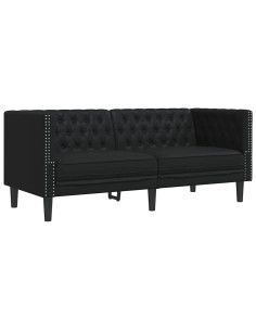 Set di divani 2 pcs Nero 194 x 74.5 x 70.5 cm Pelle sintetica