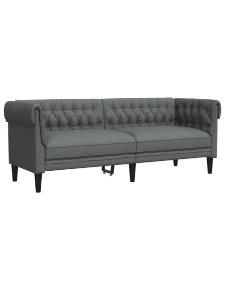 Set di divani 3 pcs Grigio scuro Tessuto
