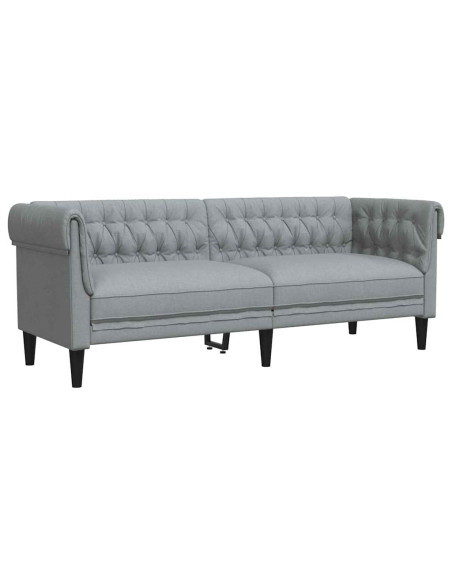 Set di divani 2 pcs Grigio chiaro Tessuto