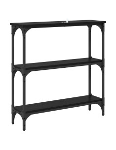 Tavolo consolle con lo scaffale Rovere nero 75 x 22.5 x 75 cm