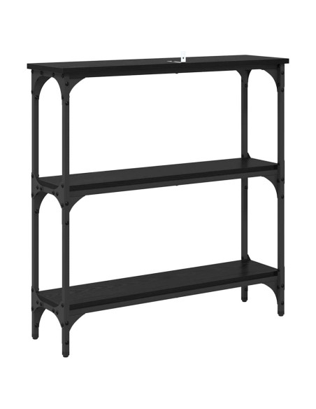 Tavolo consolle con lo scaffale Rovere nero 75 x 22.5 x 75 cm