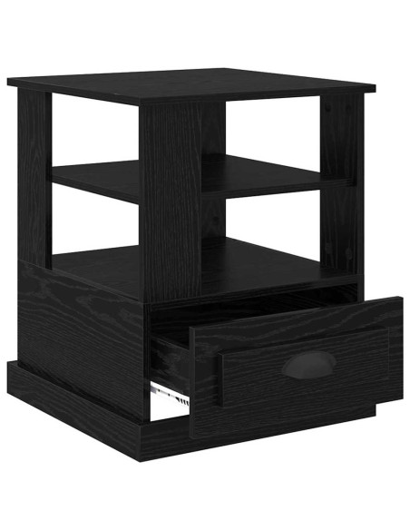 Armadio da Notte Rovere nero 50 x 50 x 60 cm Legno multistrato