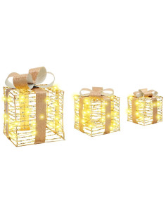 Scatola Regalo 3 pcs Bianco caldo 20 x 20 x 20 cm PET