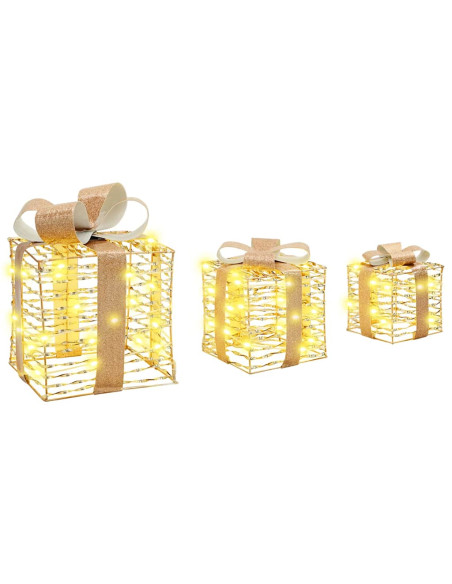 Scatola Regalo 3 pcs Bianco caldo 20 x 20 x 20 cm PET