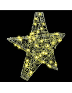Stella 3D con 50 LED Bianco caldo 55 x 53.5 x 10 cm Acrilico