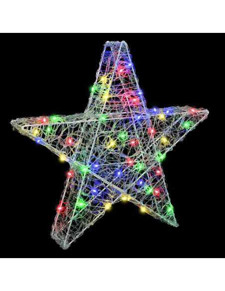 Stella 3D con 50 LED Multicolore 55 x 53.5 x 10 cm Acrilico