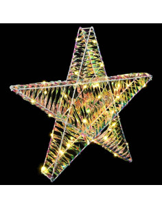 Stella 3D con 50 LED Bianco caldo 55 x 52.5 x 9 cm PET