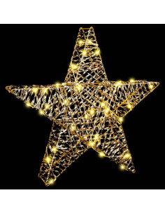 Stella 3D con 50 LED Bianco caldo 55 x 52.5 x 9 cm PET