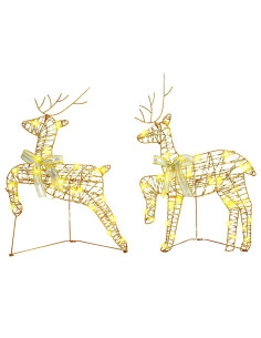 Renne LED con 40 LED 2 pcs Bianco caldo 64 x 42 x 15 cm PET