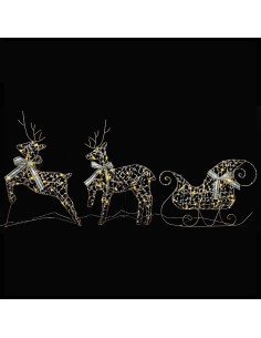 Renne LED con 60 LED 3 pcs Bianco caldo PET