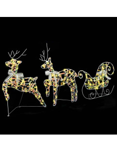 Renne LED con 60 LED 3 pcs Bianco caldo PET