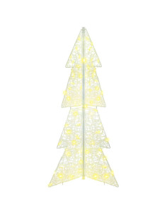 Albero di Natale con 100 LED Bianco caldo 120 cm Acrilico