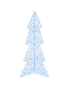 Albero di Natale con 100 LED Bianco Freddo 120 cm Acrilico