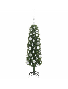 Albero di Natale artificiale with LEDs Verde 120 cm PVC
