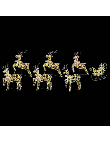 Renne LED 7 pz 40 LED Multicolore 42 x 15 x 64 cm PET