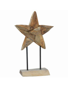Stella di Natale Marrone 30 x 5 x 45 cm Legno di teak solido