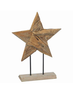 Stella di Natale Marrone 45 x 5 x 60 cm Legno di teak solido
