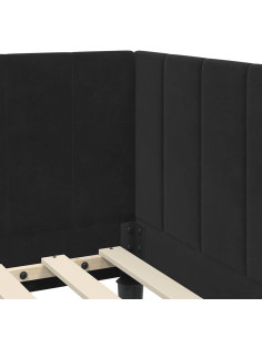 Cornice del letto ad angolo Nero 80 x 200 cm Velluto 2