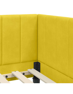 Cornice del letto ad angolo Giallo 80 x 200 cm Velluto 2