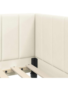 Cornice del letto ad angolo Crema 80 x 200 cm Velluto 2