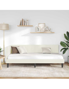 Cornice del letto ad angolo Crema 90 cm x 190 cm Velluto 2
