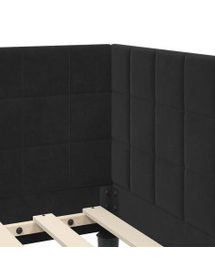 Cornice del letto ad angolo Nero 90 x 190 cm Velluto 2