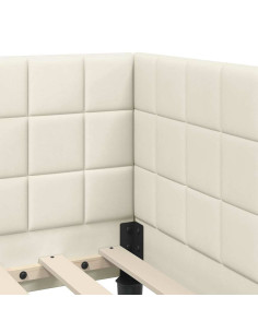 Cornice del letto ad angolo Crema 80 x 200 cm Velluto 2