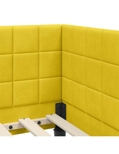 Cornice del letto ad angolo Giallo 90 x 200 cm Velluto 2