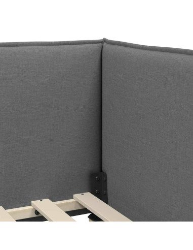 Cornice del letto ad angolo Grigio scuro 80 x 200 cm Tessuto