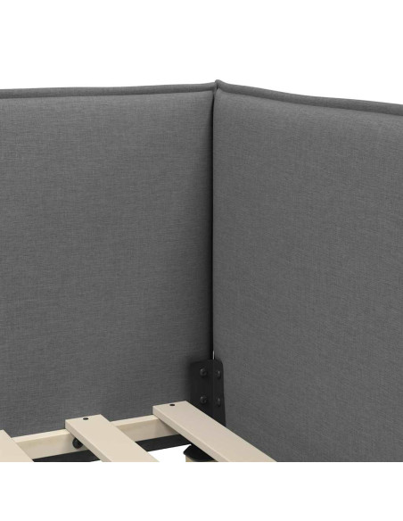 Cornice del letto ad angolo Grigio scuro 80 x 200 cm Tessuto