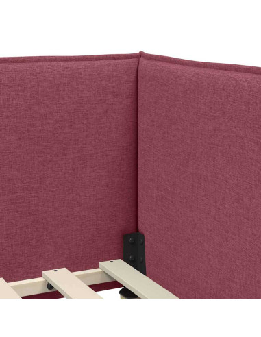 Cornice del letto ad angolo Rosso vino 80 x 200 cm Tessuto