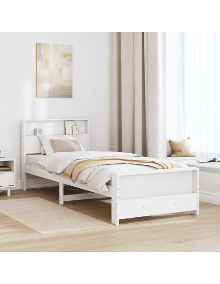 Struttura del letto Bianco 90 x 190 cm Legno di pino massello