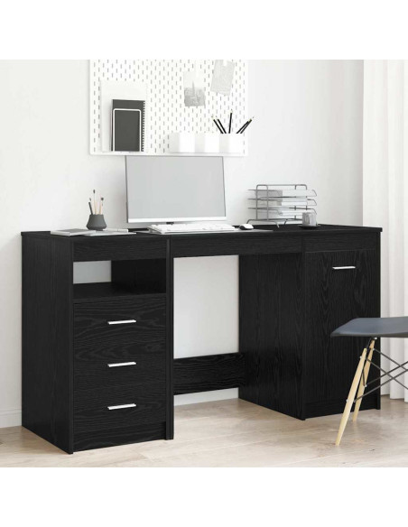 Scrivania Rovere nero 140 x 50 x 76 cm Legno multistrato