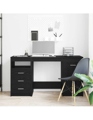 Scrivania Rovere nero 140 x 50 x 76 cm Legno multistrato