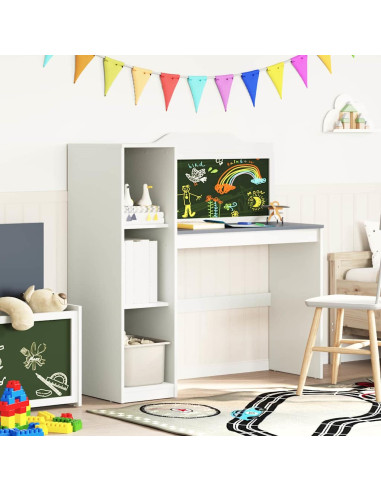 Scrivania Lavagna Bianco e grigio 120 x 45 x 118.5 cm