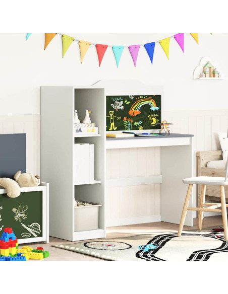 Scrivania Lavagna Bianco e grigio 120 x 45 x 118.5 cm